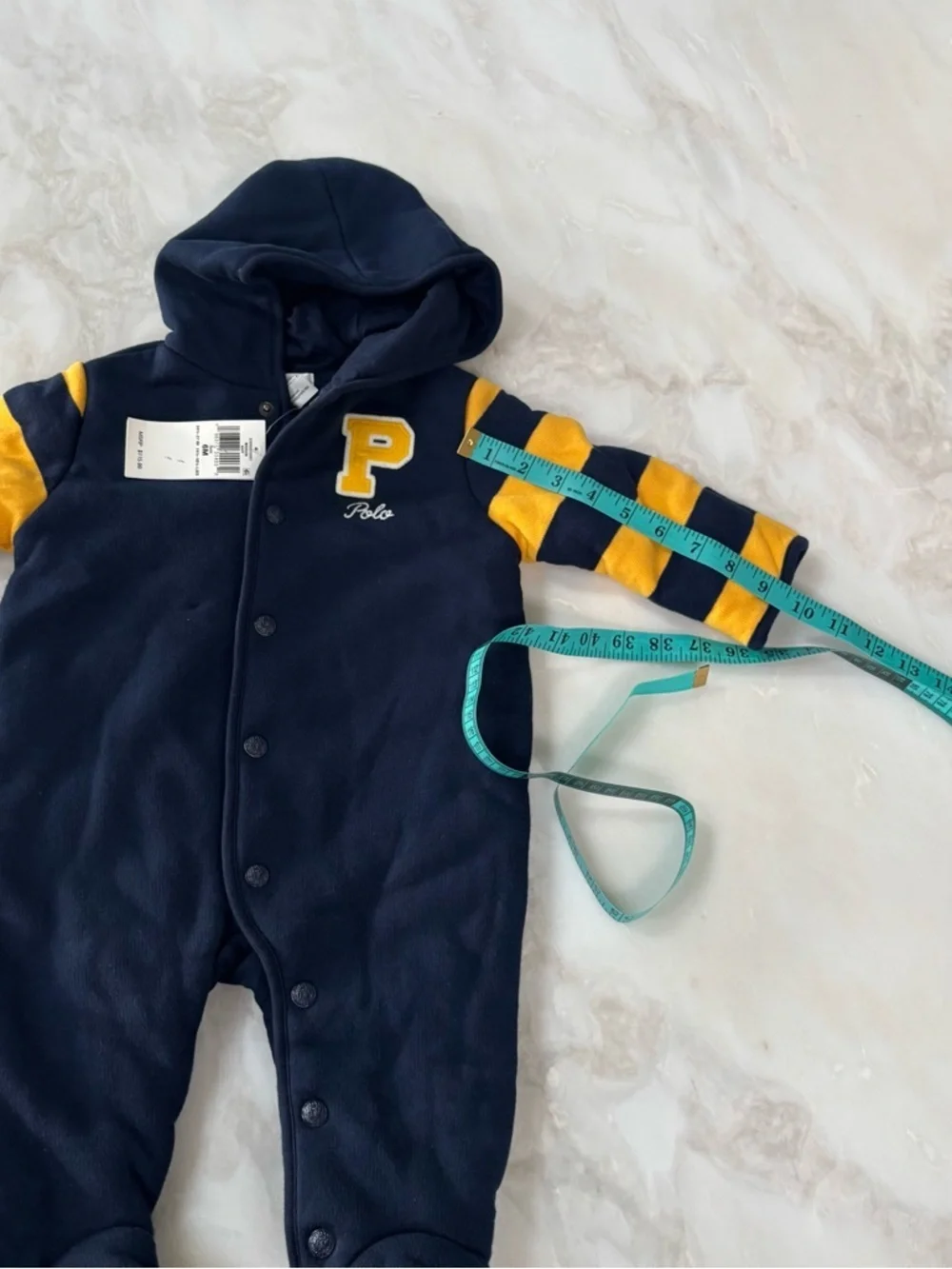 Ralph Lauren Baby Boy Fleece Footed Bunting Size 6 Months New